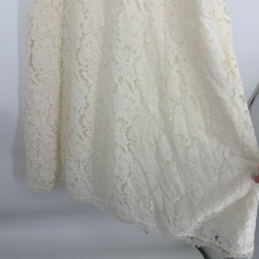 Temperley London Coco Lace Midi Dress Ivory Square Neck Womens US 8 - Picture 7 of 12